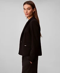 Calvin Klein Women's Notch Lapel Collar Ponte Slim Blazer