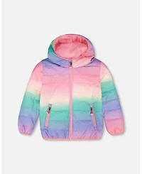 Deux par Girl Quilted Mid-Season Jacket Multicolor Gradient - Toddler