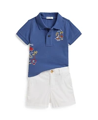 Polo Ralph Lauren Baby Boys' Embroidered Mesh Shirt and Shorts, 2-Piece Set
