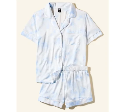 I.n.c International Concepts Women's Stretch Satin Short-Sleeve Pajama Set, Exclusively at Macy's