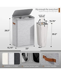 Sorbus 2-Compartment Laundry Basket with Removable Laundry Bag - Durable Organizer for Bathroom, Bedroom, or Laundry Room - Space Saving Design