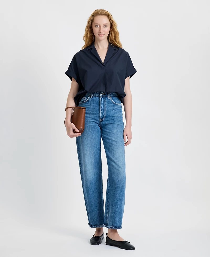 French Connection Women's Poplin Collared Top