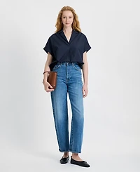 French Connection Women's Poplin Collared Top