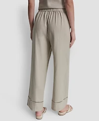 Dkny Jeans Petite High Rise Pull-On Wide Leg Ankle Pants