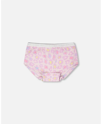 Deux par Big Girl's Cotton Boyshort Panty Purple Animal Print