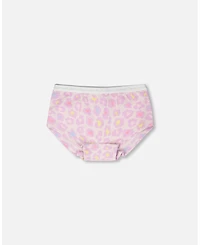 Deux par Big Girl's Cotton Boyshort Panty Purple Animal Print