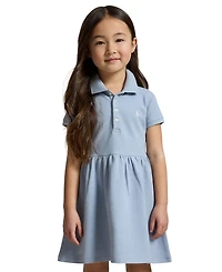 Polo Ralph Lauren Girls' 2-6X Stretch Mesh Collar Dress