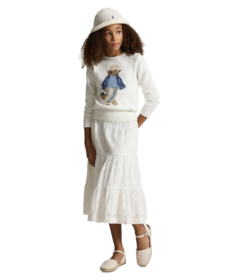 Polo Ralph Lauren Girls' 7-16 Bear Crewneck Sweater