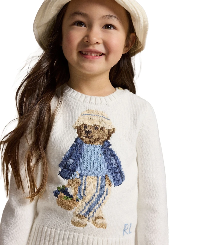 Polo Ralph Lauren Girls' 2T-6X Bear Crewneck Sweater