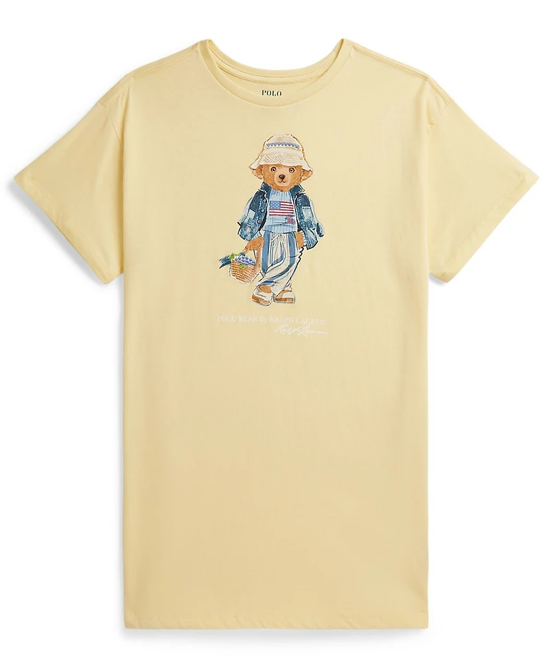 Polo Ralph Lauren Girls' 7-16 Bear Crewneck Jersey Dress