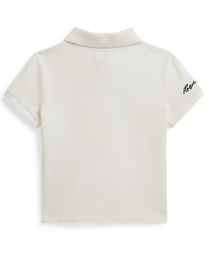 Polo Ralph Lauren Girls' 2T-6X Two-Button Placket Yankees Shirt