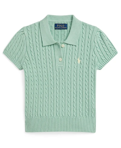 Polo Ralph Lauren Girls' 2-6X Mini-Cable Two-Button Placket Sweater