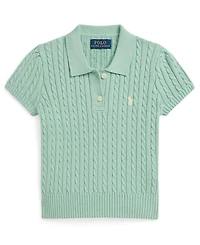 Polo Ralph Lauren Girls' 2-6X Mini-Cable Two-Button Placket Sweater