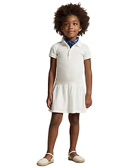 Polo Ralph Lauren Girls' 2-6X Smocked Stretch Mesh Collar Dress