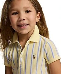 Polo Ralph Lauren Girls' 2-6X Striped Oxford Mesh Collar Dress
