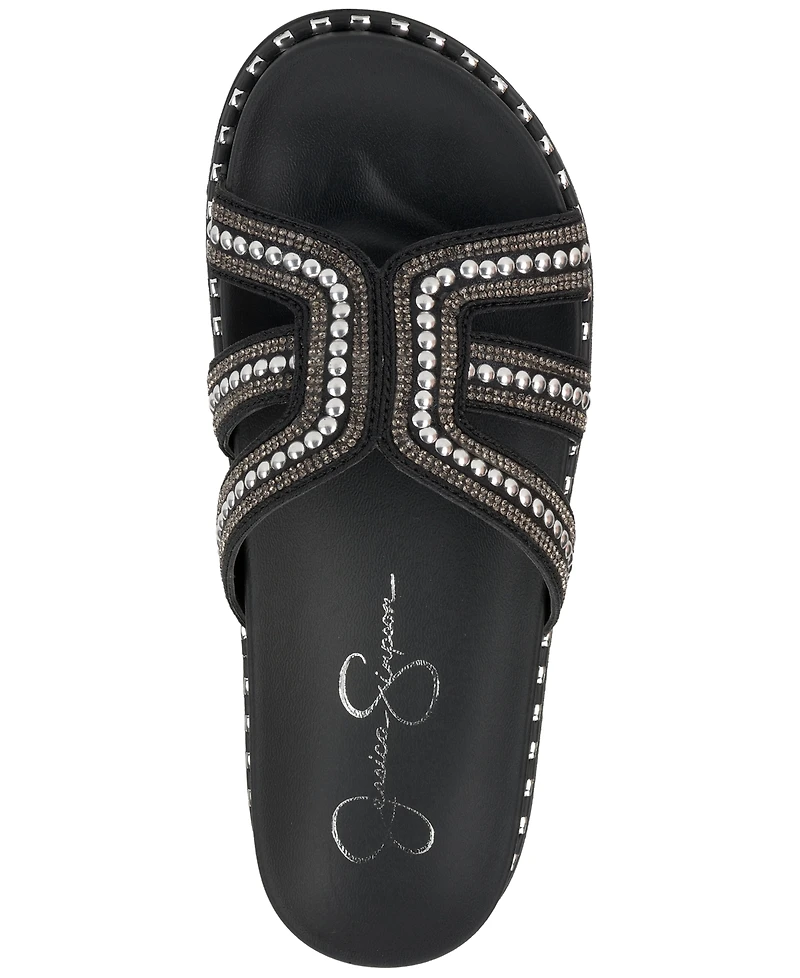 Jessica Simpson Women's Colyve Studded Footbed Slip-On Sandals