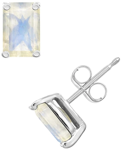 Macy's Moonstone (1-1/3 ct. t.w.) Stud Earrings 14k White Gold (Also Available Topaz)