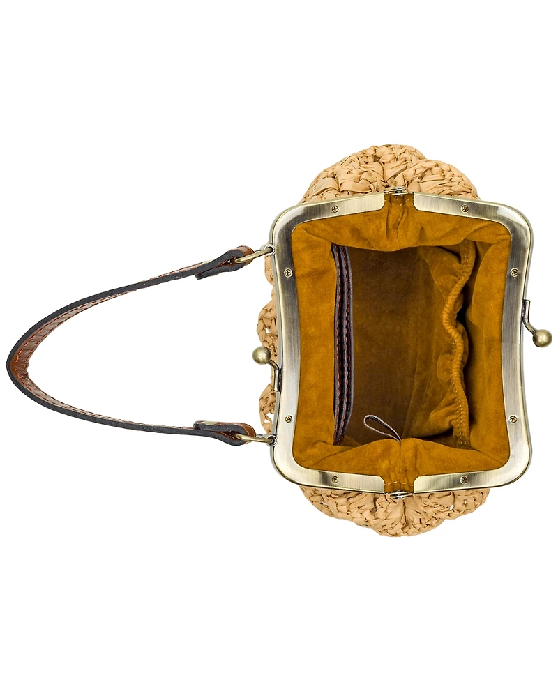 Patricia Nash Laureana Scalloped Raffia Mini Crossbody Bag