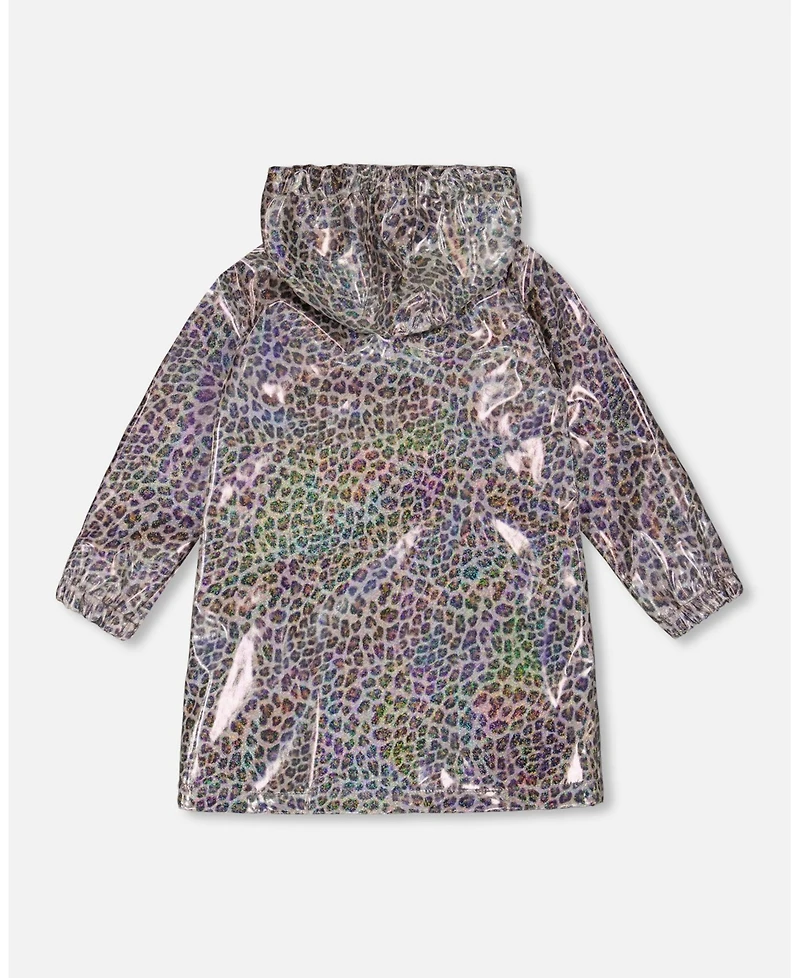 Deux par Deux Toddler Girls Rain Coat and Hat Set Animal Print - Toddler|Child