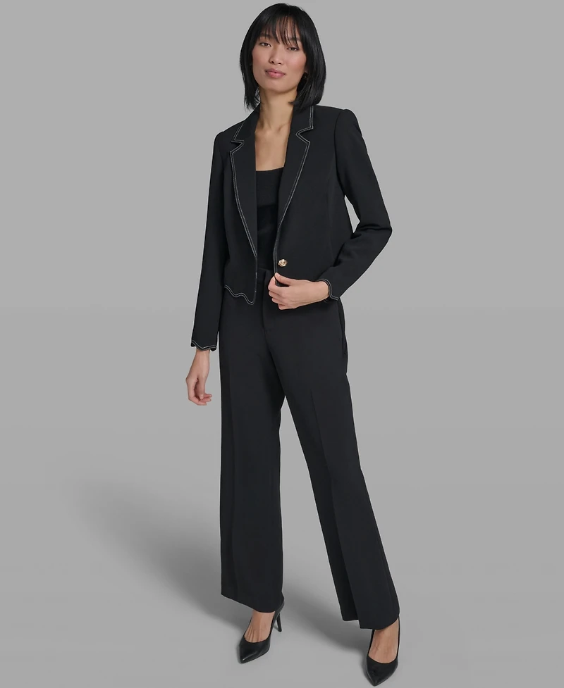 Karl Lagerfeld Paris Women's Collared Long-Sleeve Jacket