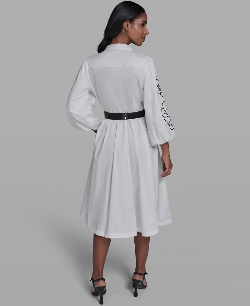 Karl Lagerfeld Paris Women's Collared Button Up Dress