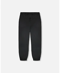 Deux par Girl 3-in-1 Two-Piece Mid-Season Outerwear Set Black Printed Flowers - Pink Inner Jacket Child