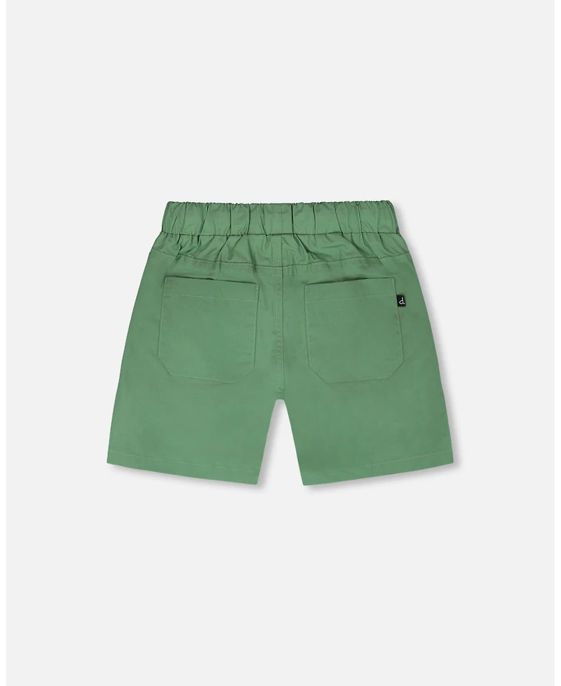 Deux par Deux Big Boys Parachute Shorts with Patch Pockets Green