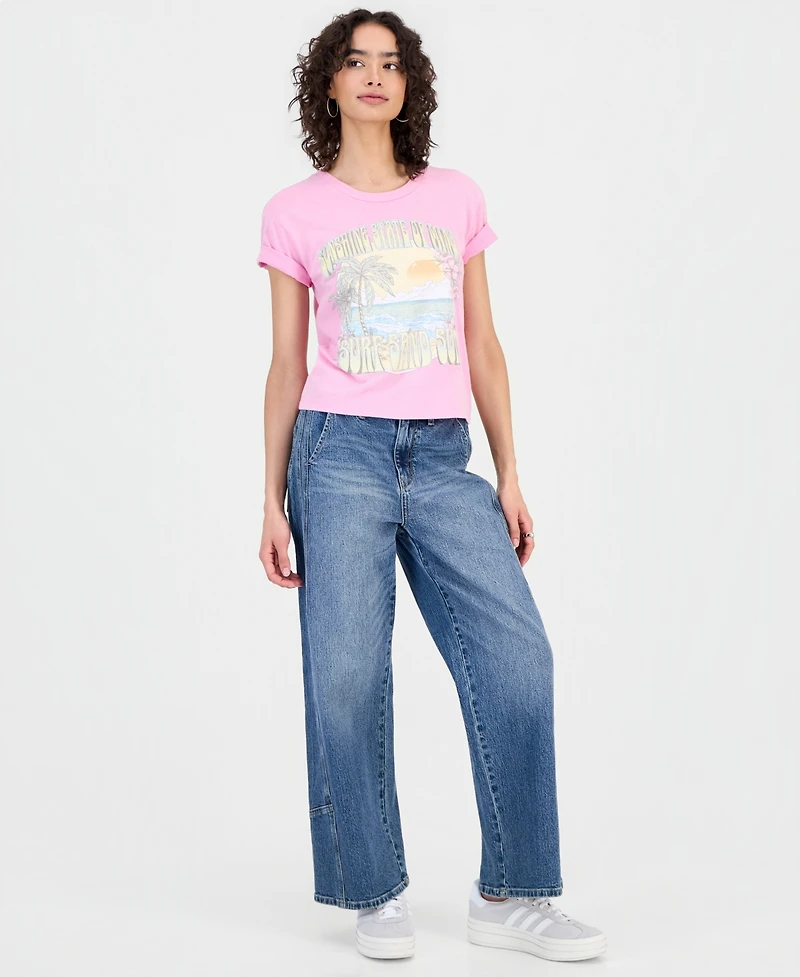 Rebellious One Juniors' Sunshine State Graphic-Print Tee