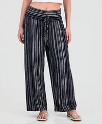 Kingston Grey Juniors' Printed Wide-Leg Cropped Pants