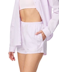 Gap Women's Poplin Notch Collar Long-Sleeve Sleep Shirt