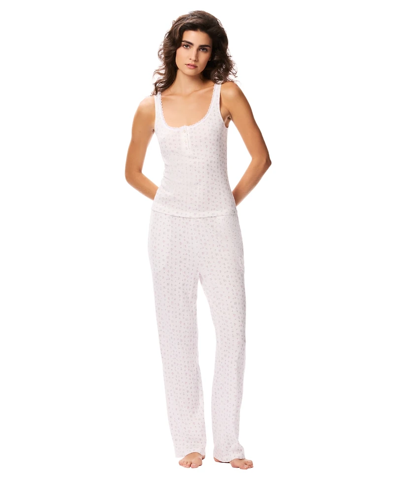 Gap Women's Pointelle Lace Trim Tank Top