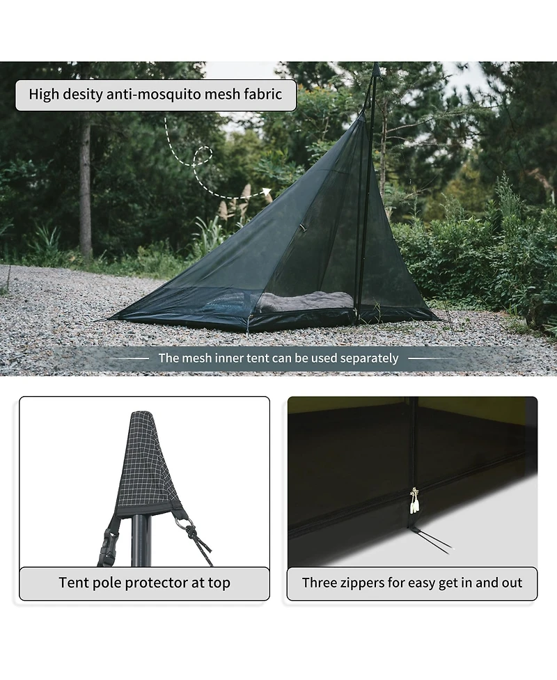 Naturehike 4 Season Hot Tent with Stove Jack, Windproof Waterproof Cold Weather Winter Tents for Camping