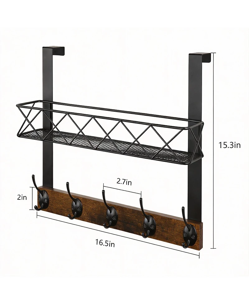 Yigii 5-Hook Over Door Organizer