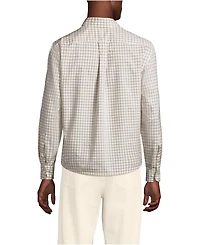 Lands' End Men's Long Sleeve Pattern Poplin Shirt