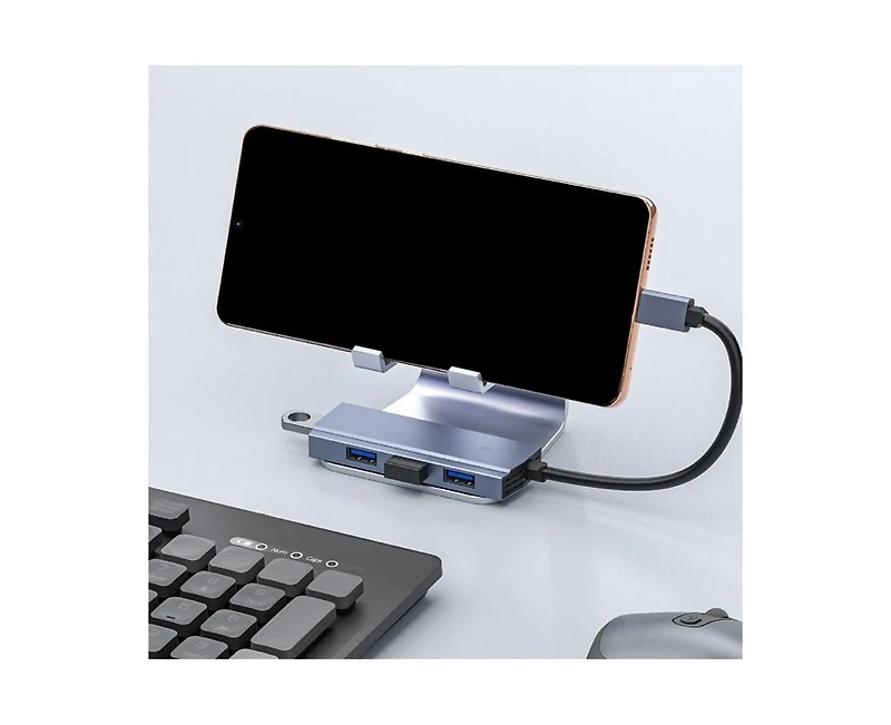 Risokeys 4-in-1 Usb C Hub with 4 Usb 3.0 Ports, 5Gbps High-Speed Data Transfer, Docking Station
