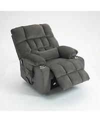 Boyel Living Chenille Lift Recliner with Heat and Massage, 2 Pockets, 2 Cup Holder, 2 Remote, Okin Motor, Dark Grey