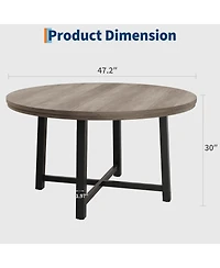Gaomon Kitchen Table Garvee 47 Inch Round Industrial Dining Table for 4