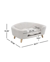 Aostirmotor Small Dog Corduroy Sofa Bed