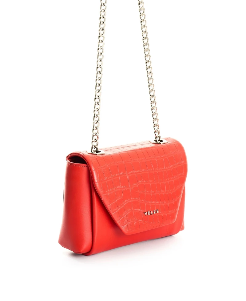 Velez Leather Crossbody Bag with Clasp Closure System