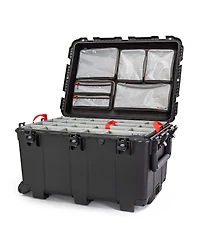 Nanuk 975 Wheeled Waterproof Hard Case with 6-Pocket Lid Organizer and Padded Divider, Black