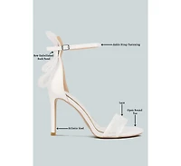 Delancy Bow Detail Lace Stiletto Sandals Women