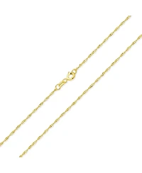 Bling Jewelry Singapore Link Chain Ultra Thin 1.5 Mm Necklace 14K Gold Plated .925 Sterling Silver