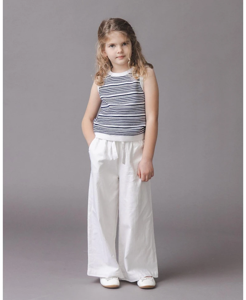 Hope & Henry Toddler Girls Linen Paper Bag Tie-Waist Pant