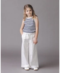 Hope & Henry Toddler Girls Linen Paper Bag Tie-Waist Pant