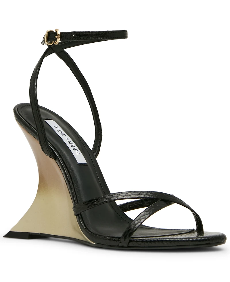 Steve Madden Women's Layers Strappy Almond Toe Wedge Sandals