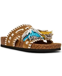 Steve Madden Women's Lester Tassel Footbed Slip-On Slide Sandals