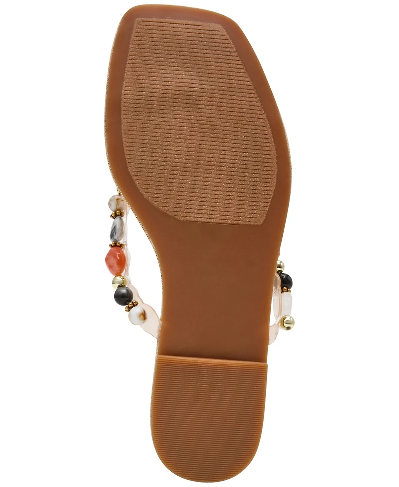Steve Madden Women's Marble Embellished Square Toe Thong Sandals