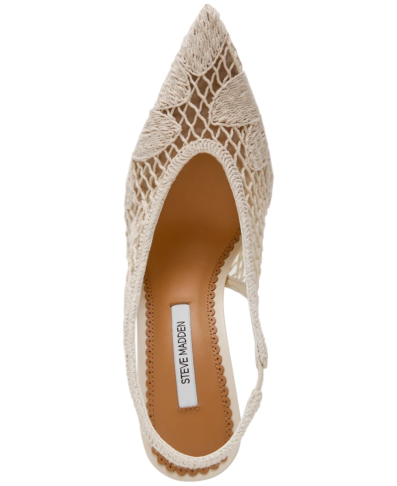 Steve Madden Women's Andromeda-c Crochet Pointed Toe Slingback Pumps