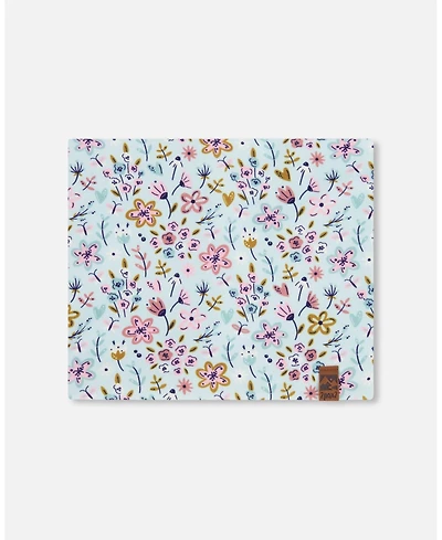 Deux par Girls Stretch Jersey Neck Tube Blue Mini Flower Print