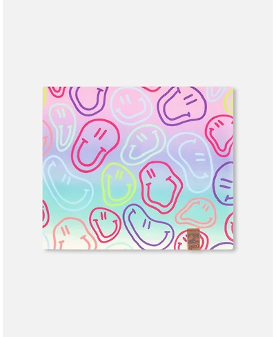 Deux par Deux Baby Girls Stretch Jersey Neck Tube Multicolored Printed Smileys